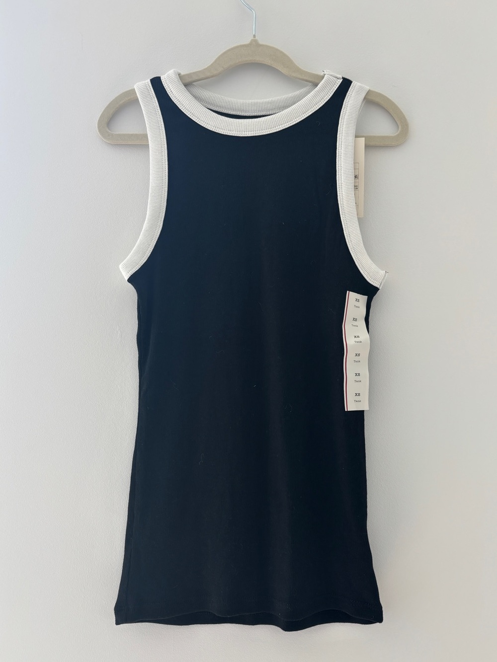 Black Tank Top with White Trim
